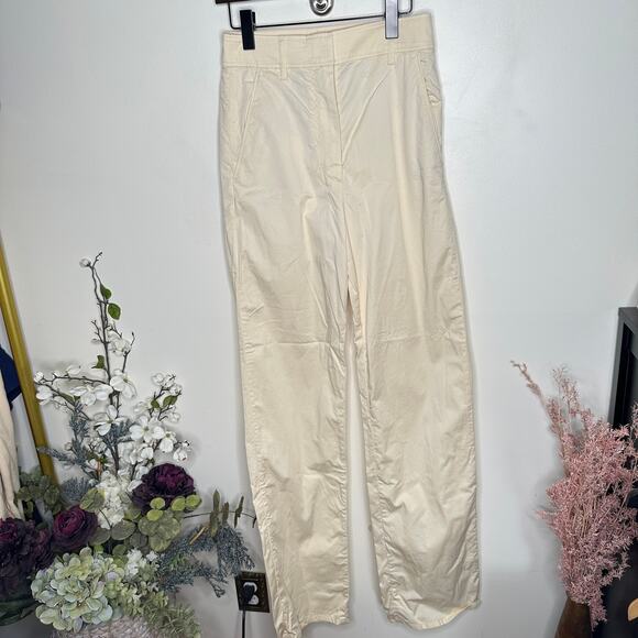 COS Tailored Cotton Straight Leg Pants Butter Yellow Sz 6 {2C34} - Picture 3 of 6